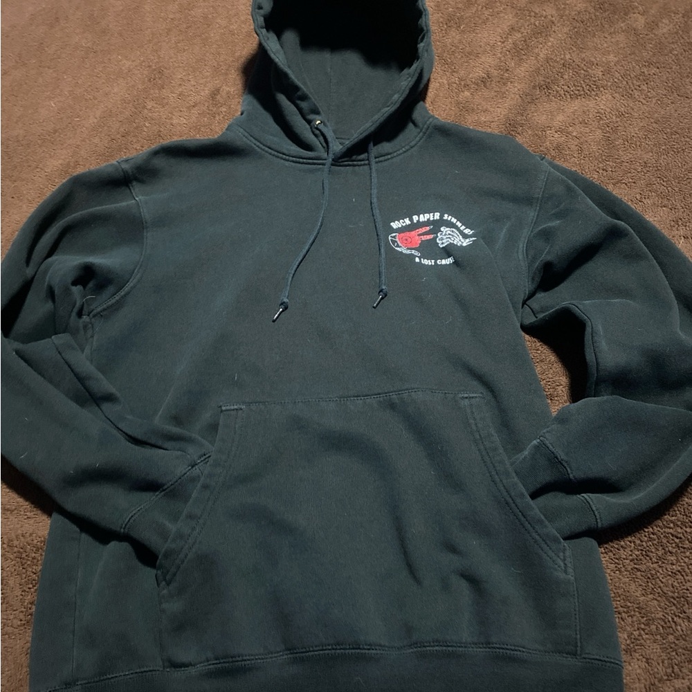 Classic Black Hoodie with Embroidered Detail